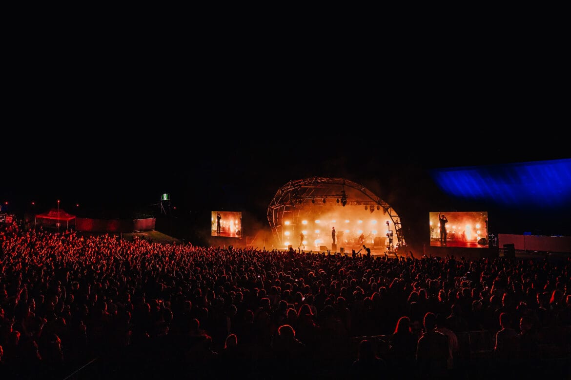 South Facing Festival main stage at night