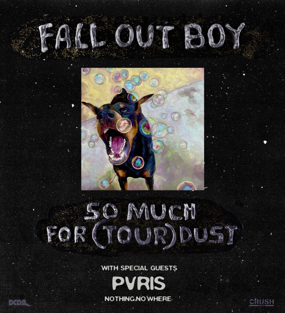 Fall Out Boy 2023 UK tour poster without dates